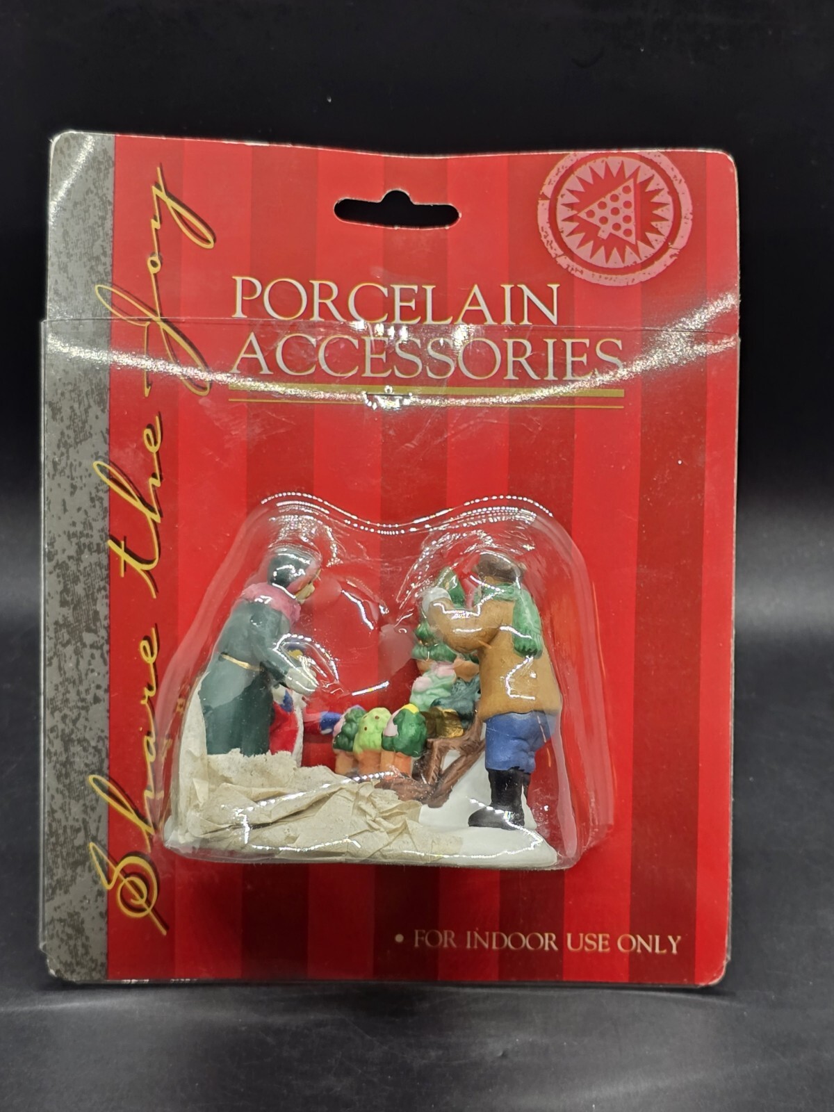Vtg Caldor Share the Joy Village Accessorie Plant Sale Stand Man Woman Child New