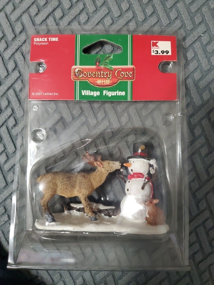 Lemax 2007 Snack Time Coventry Cove #72405 Bunny Snowman Deer Carrot