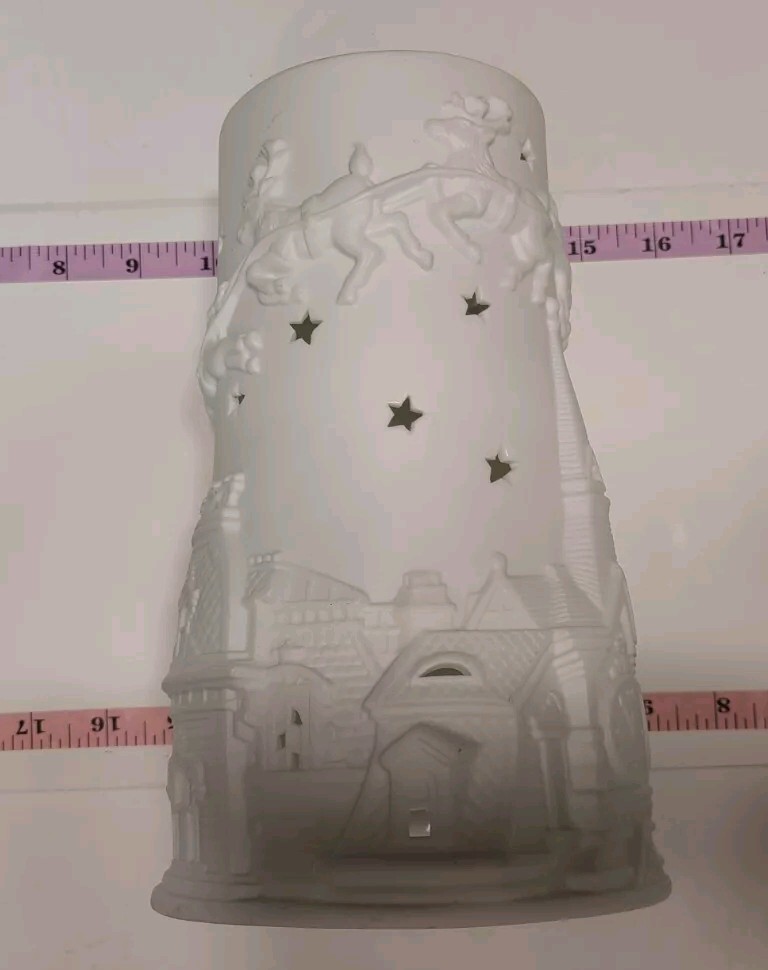 Department 56 Winter Silhouette Nights White Porcelain Candle Cylinder