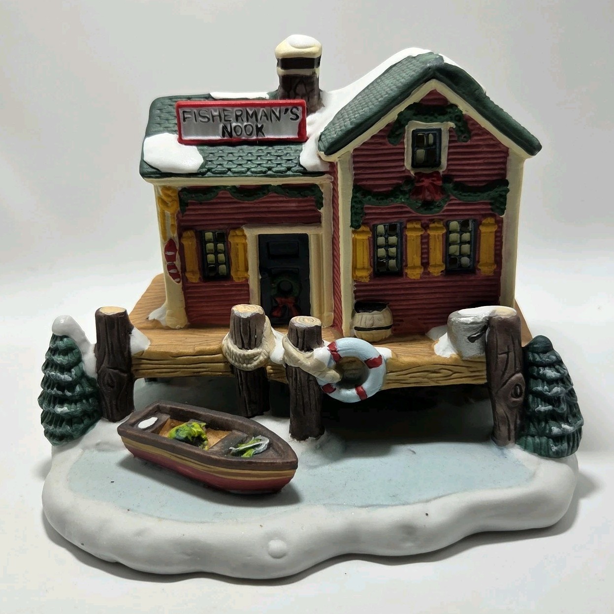 VTG Victorian Village Collectible Fisherman’s Nook Christmas Village Boathouse