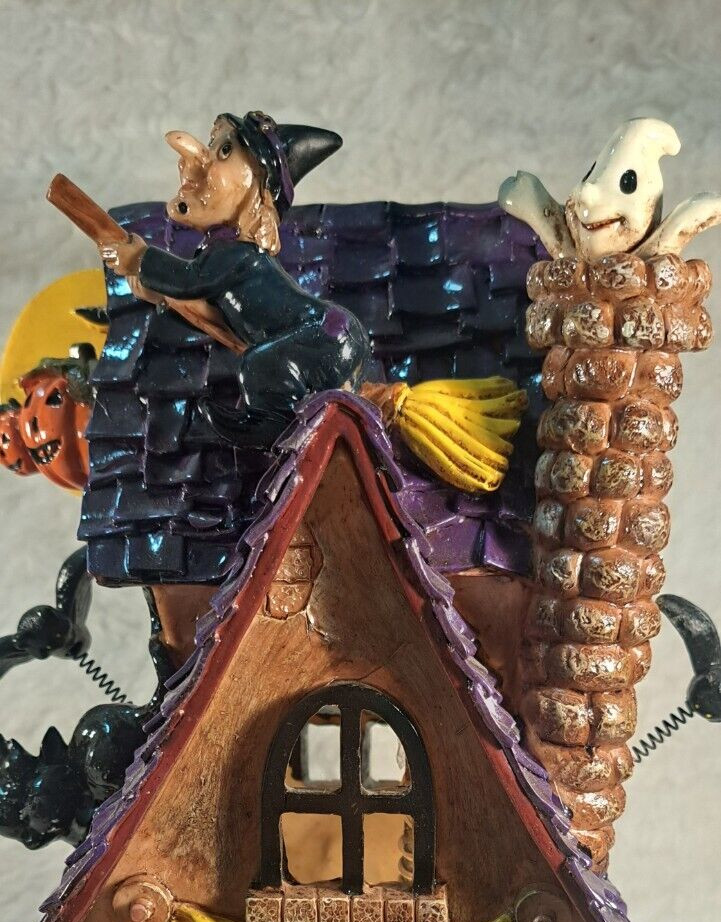 HAUNTED 12″ HALLOWEEN LIGHTED CASTLE W/WITCH/SKELETON/SKULL/BATS/PUMPKINS/GHOSTS
