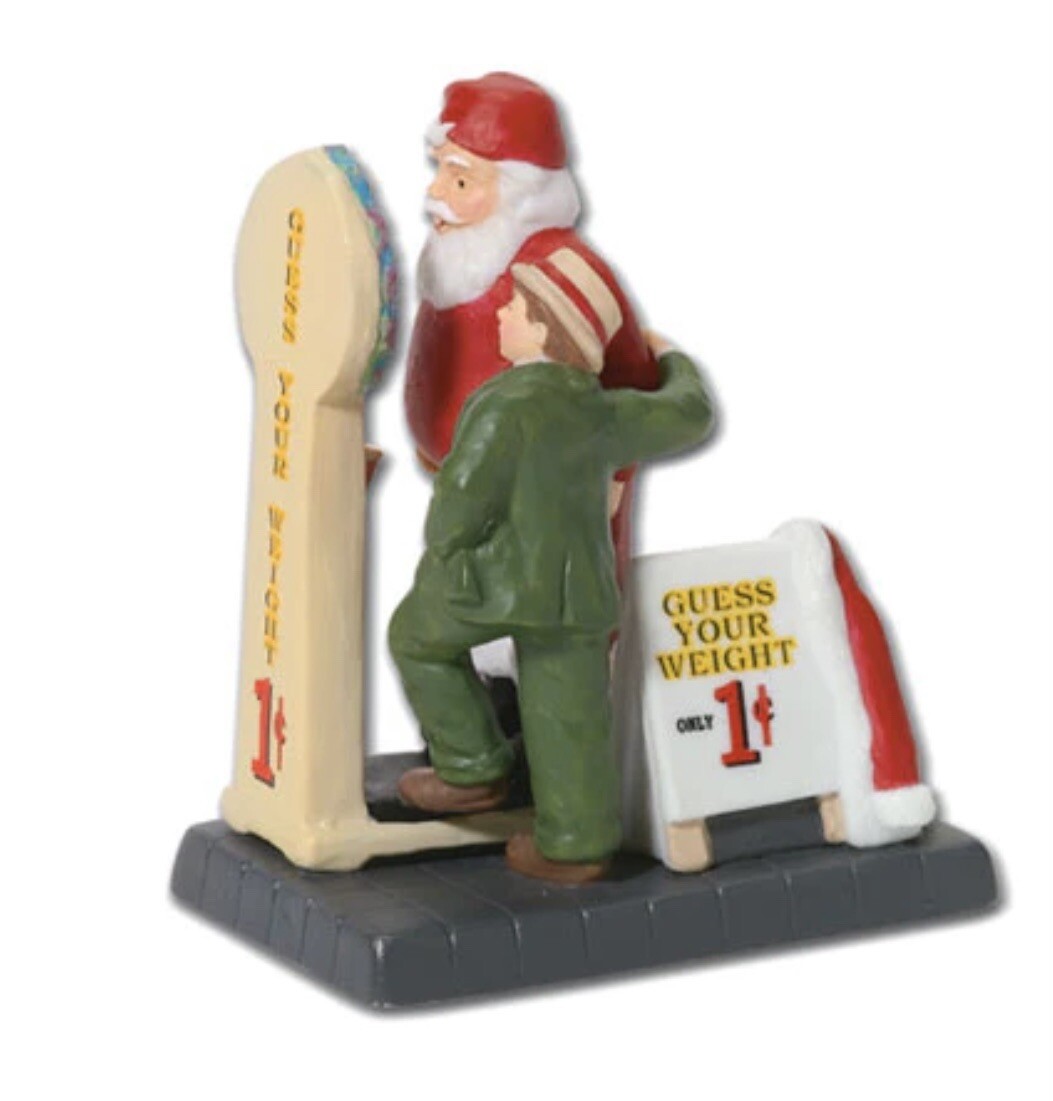 Dept. 56 Guess Your Weight 1 Cent Santa on Scale Christmas in the City 59467 New