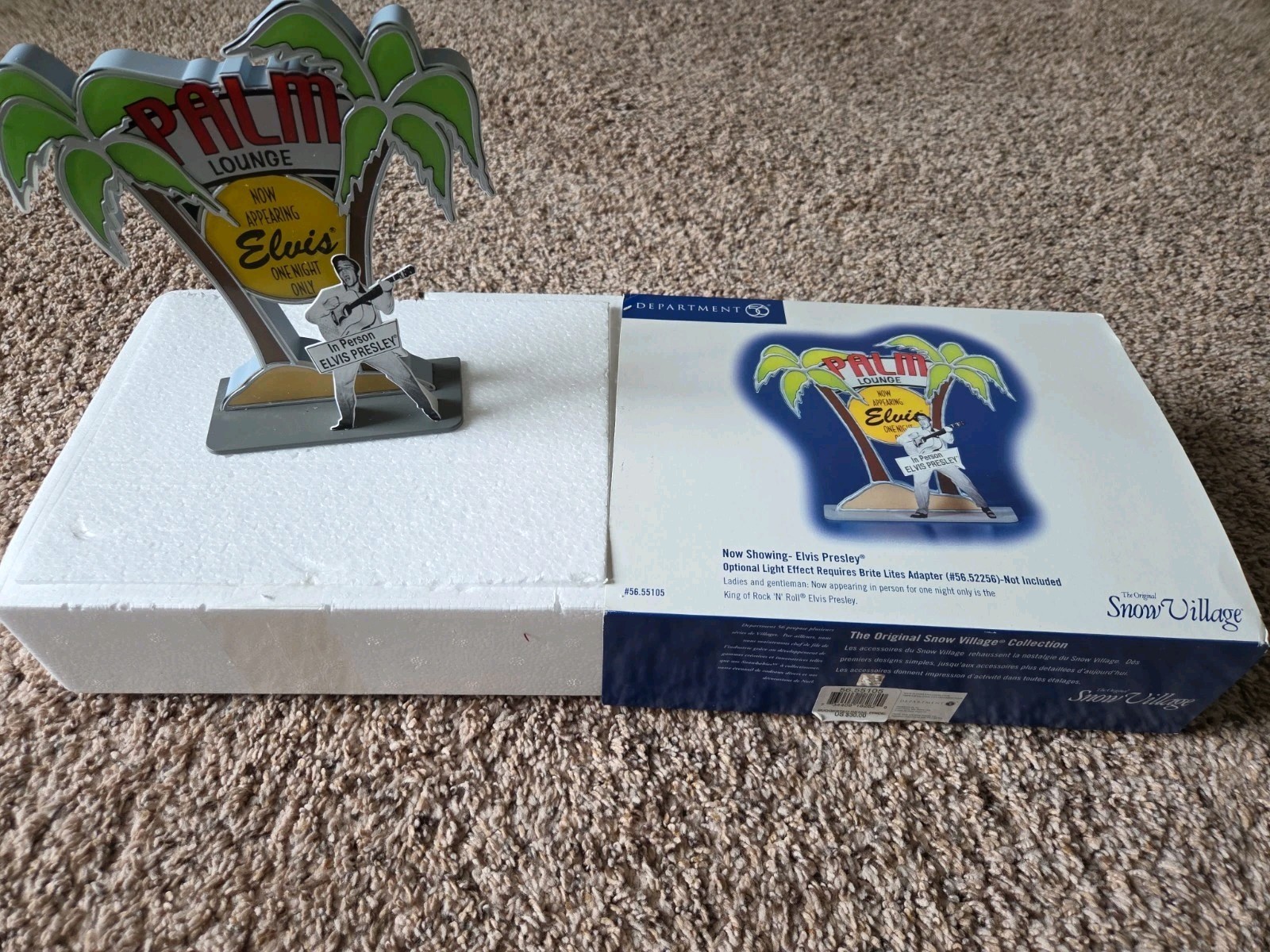 Department 56 Palm Lounge Now Showing Elvis Presley 55105 Vintage 2000 Boxed