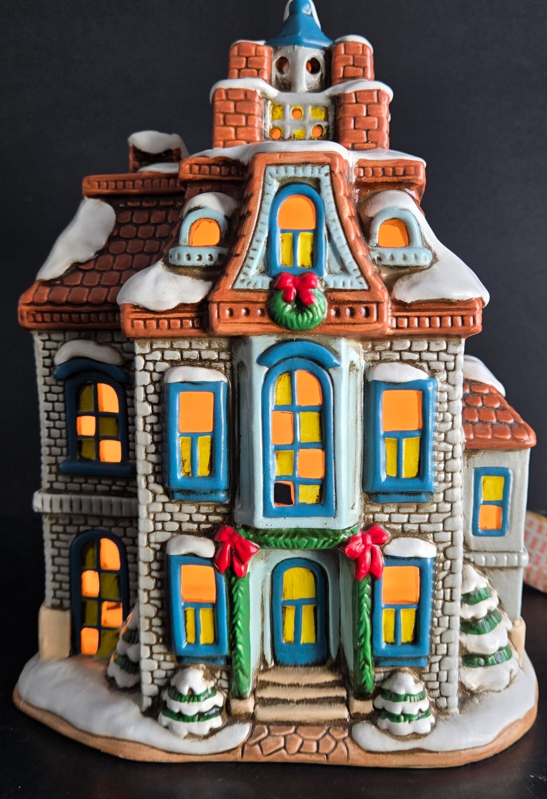 Lefton Colonial Village Xmas Byron Wood 1987 Graystone House #06339