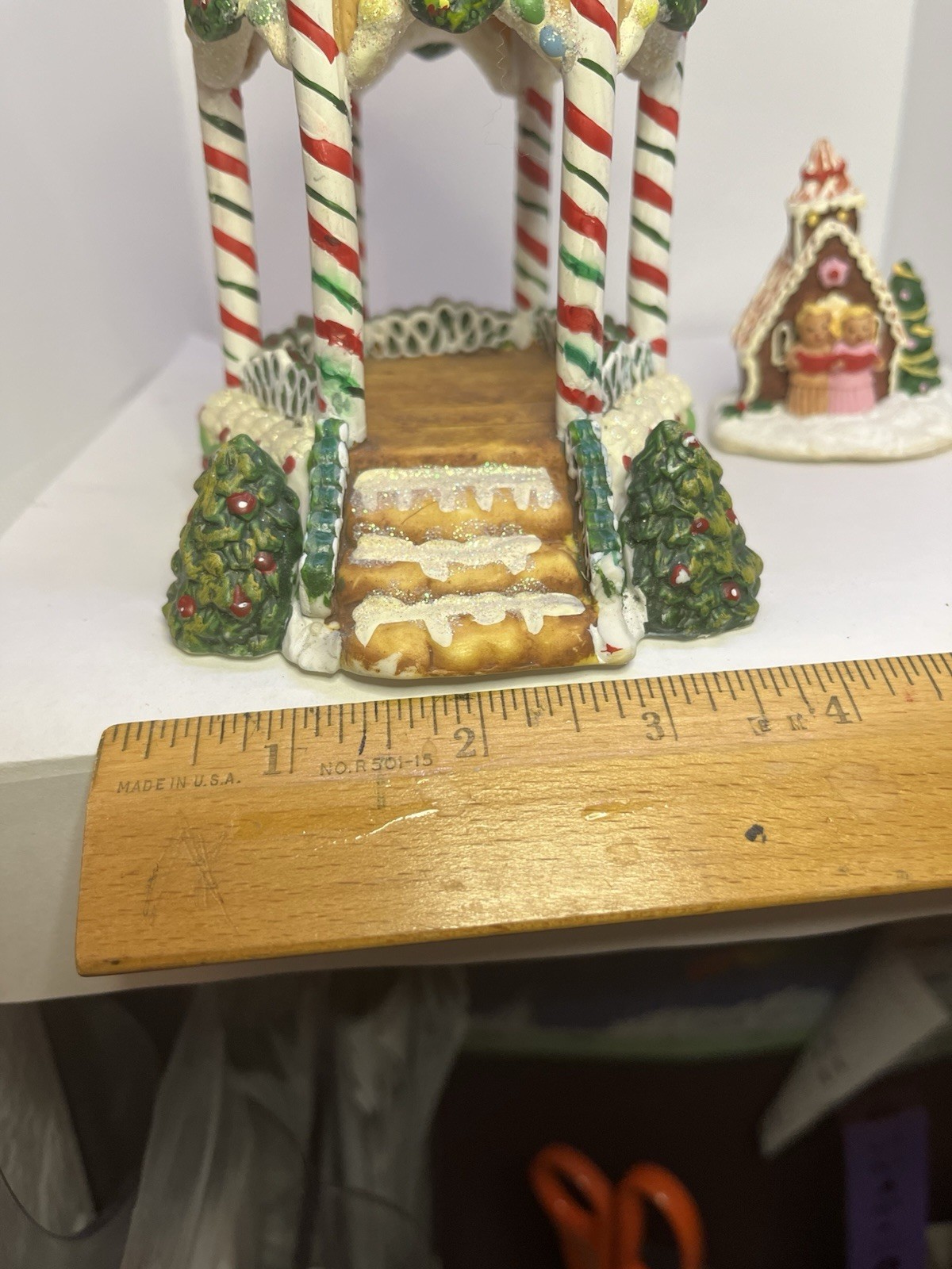 christmas decorations ceramic gingerbread gazebo & house w carolers