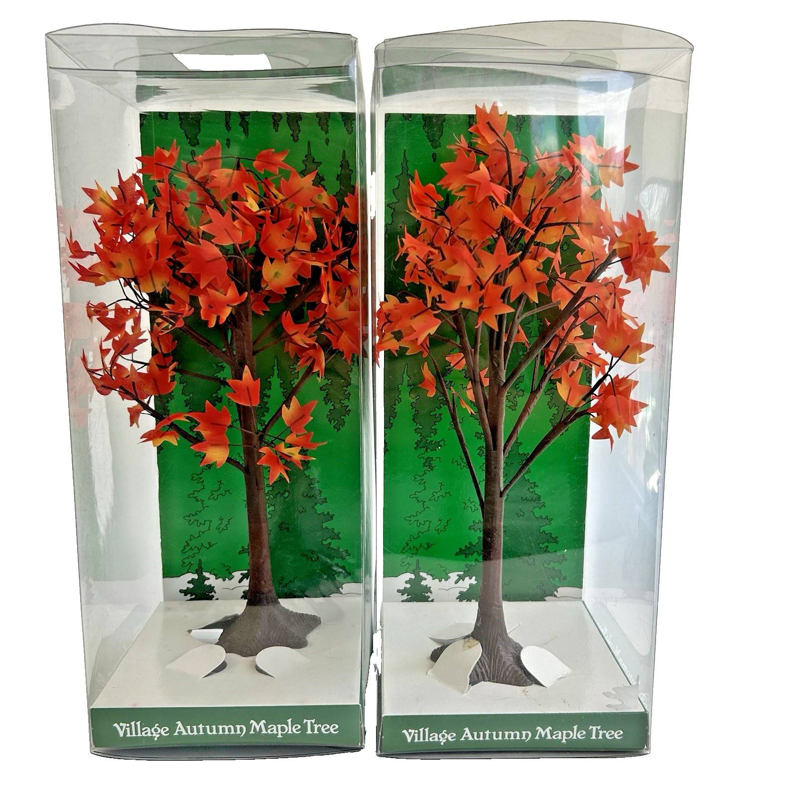 Department 56 Village Autumn Maple Tree Model #5254-0 Lot Of 2 New Halloween Etc