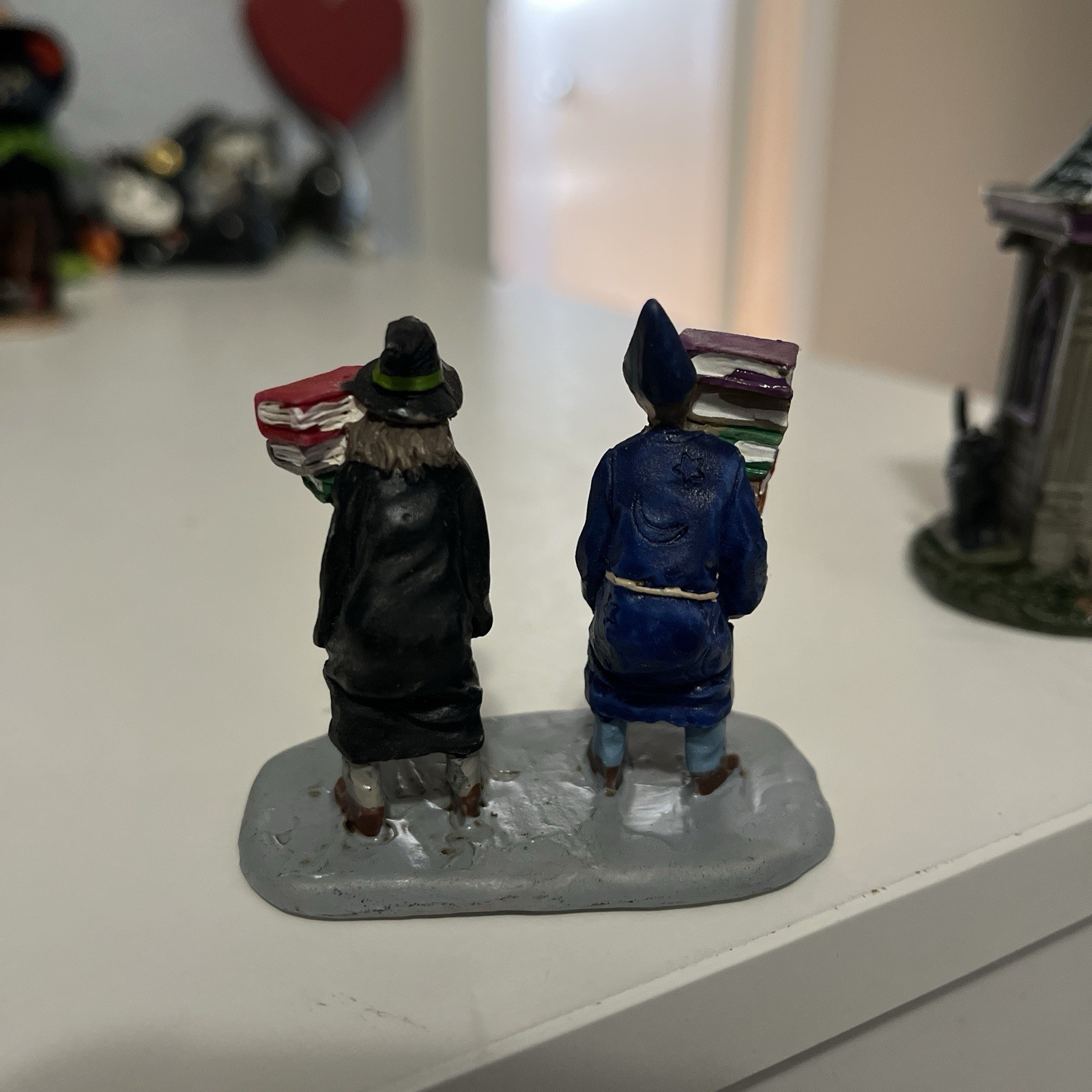 Lemax Spooky Town Spellbound Witch wizard And Haunted Outhouse Figure Lot