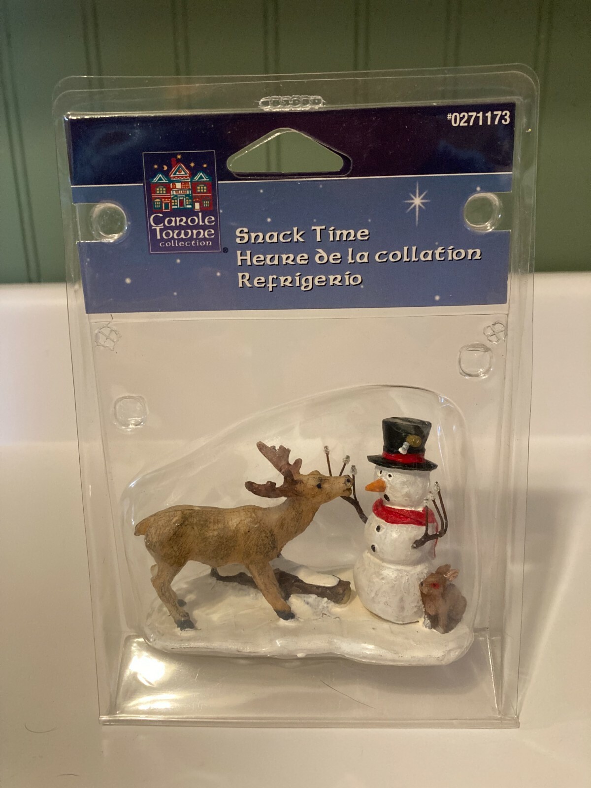 Carole Towne 2007 Snack Time Deer & Snowman Figurine Christmas Village 0271173