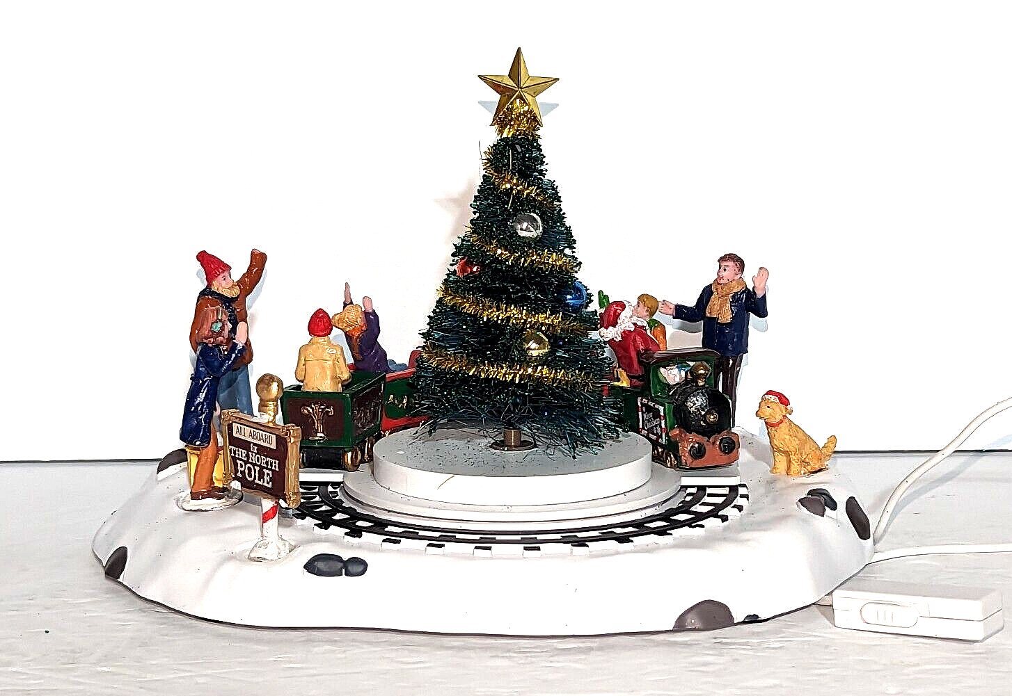 Lemax Santa’s Animated Kiddie Train Rotates Around Christmas Tree North Pole Kid