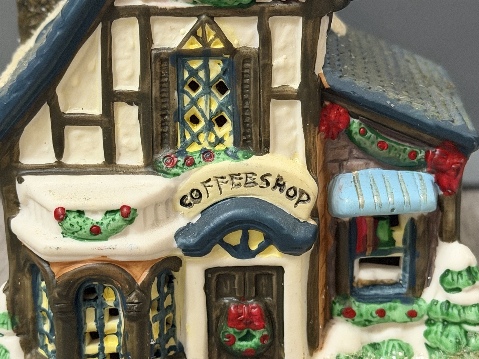 4.5″ Tall Ceramic Christmas Village Coffee Shop