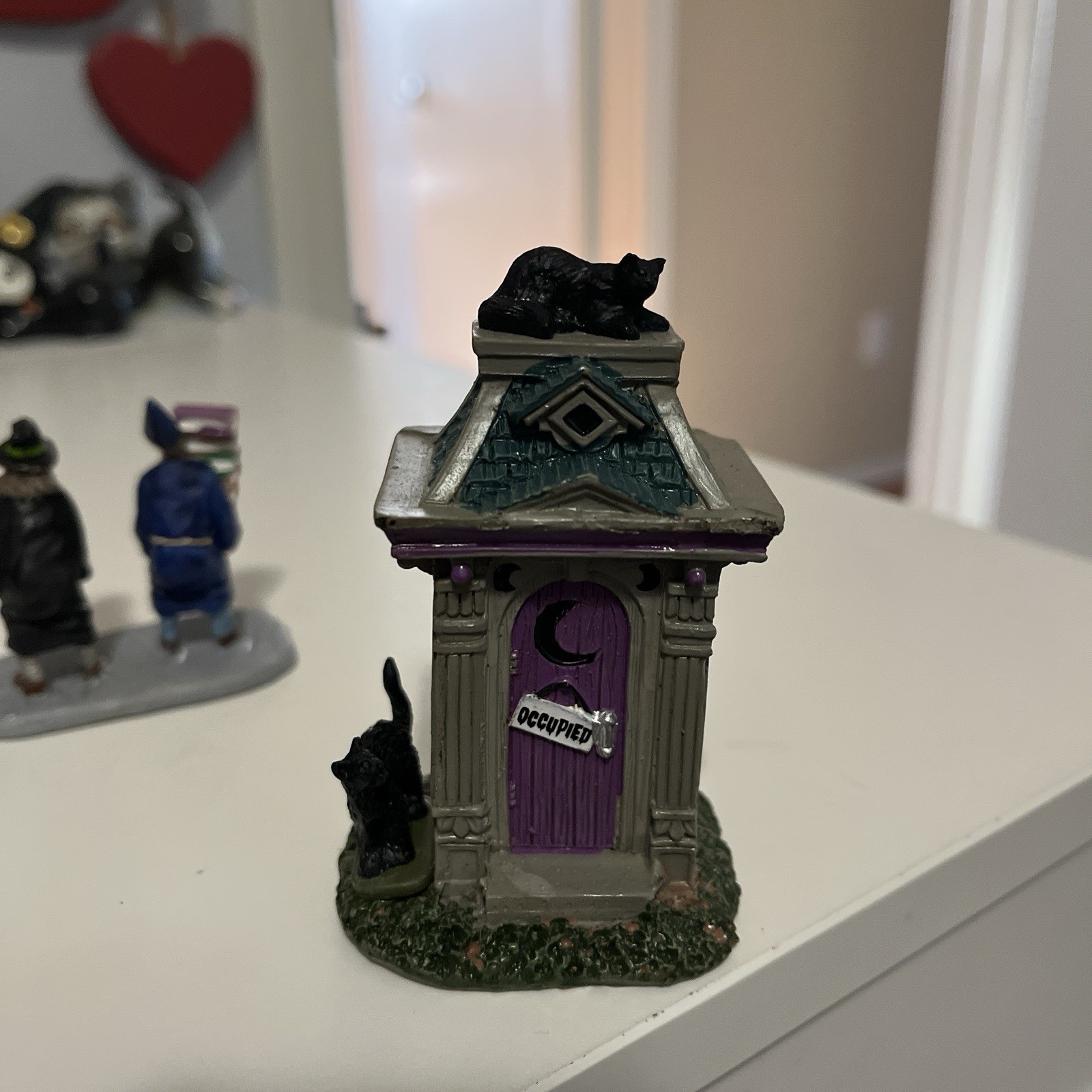 Lemax Spooky Town Spellbound Witch wizard And Haunted Outhouse Figure Lot