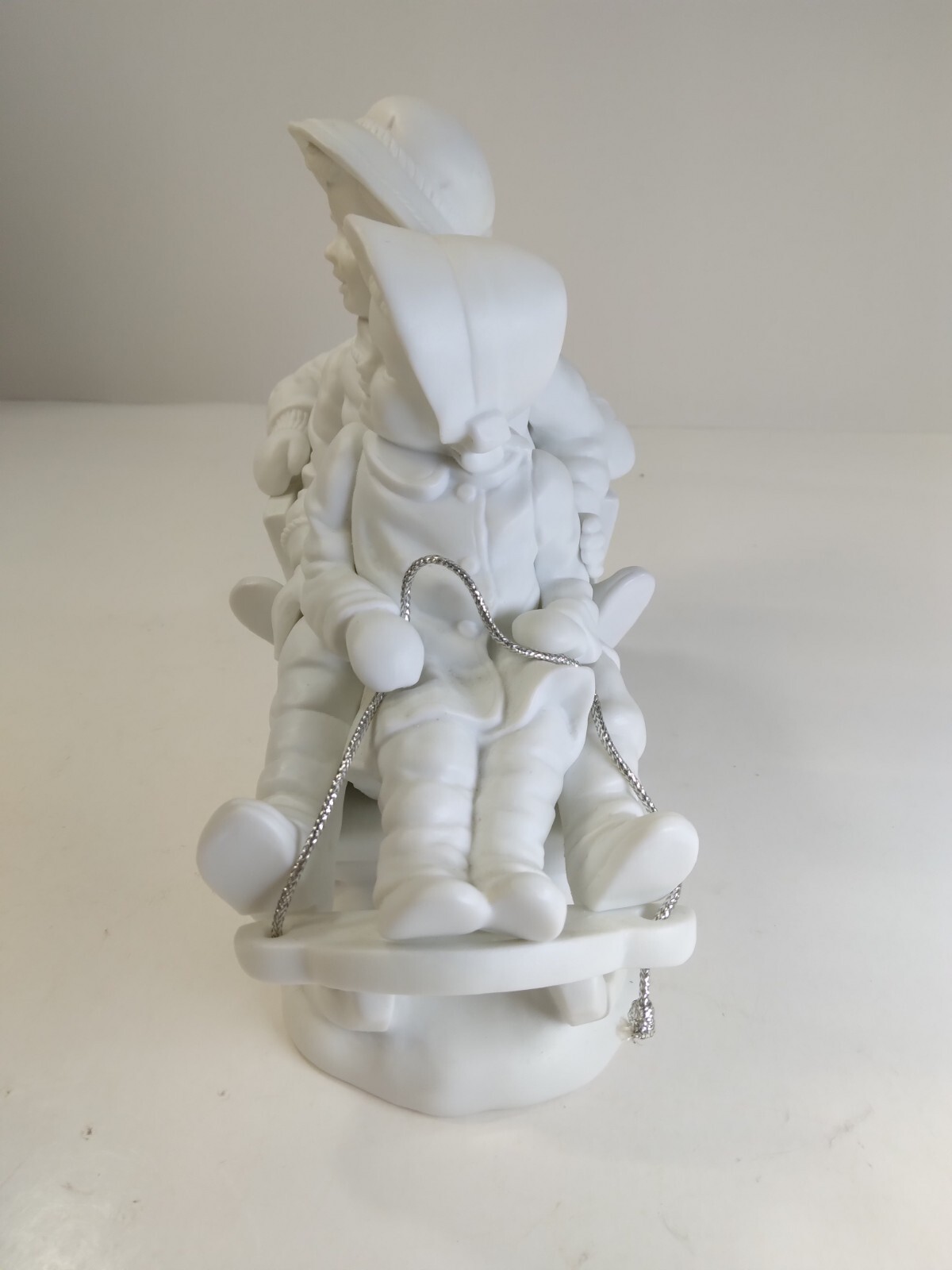 Dept 56 Christmas Winter Silhouette Sledding In The Snow White Figurine 78492