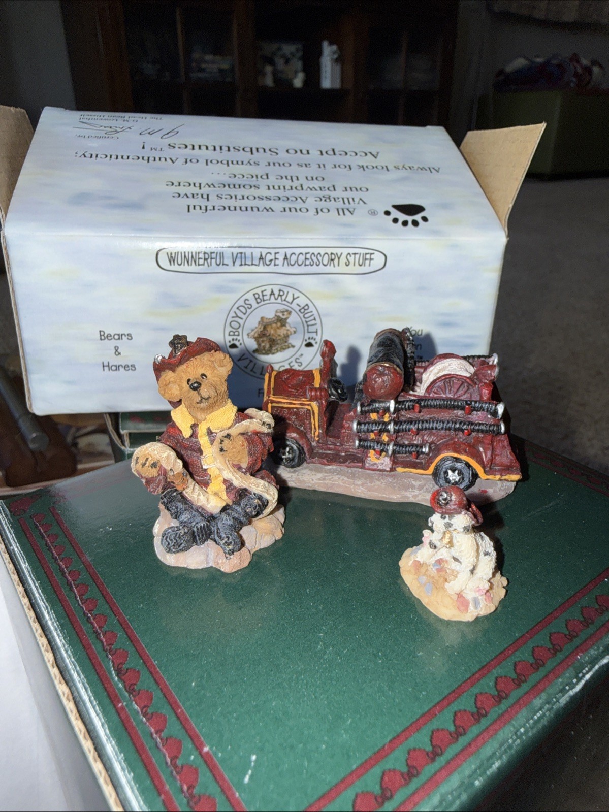 Boyds Bears Bearly Built Village Town Volunteer Firestation Accessory Set 19507