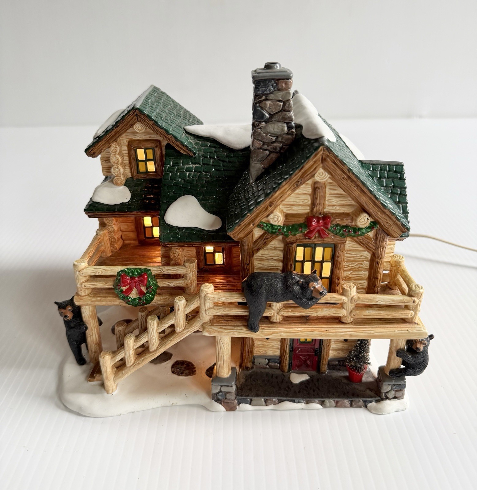 Department 56 Original Snow Village Jonathan the Bear Man’s Carving Studio 2003