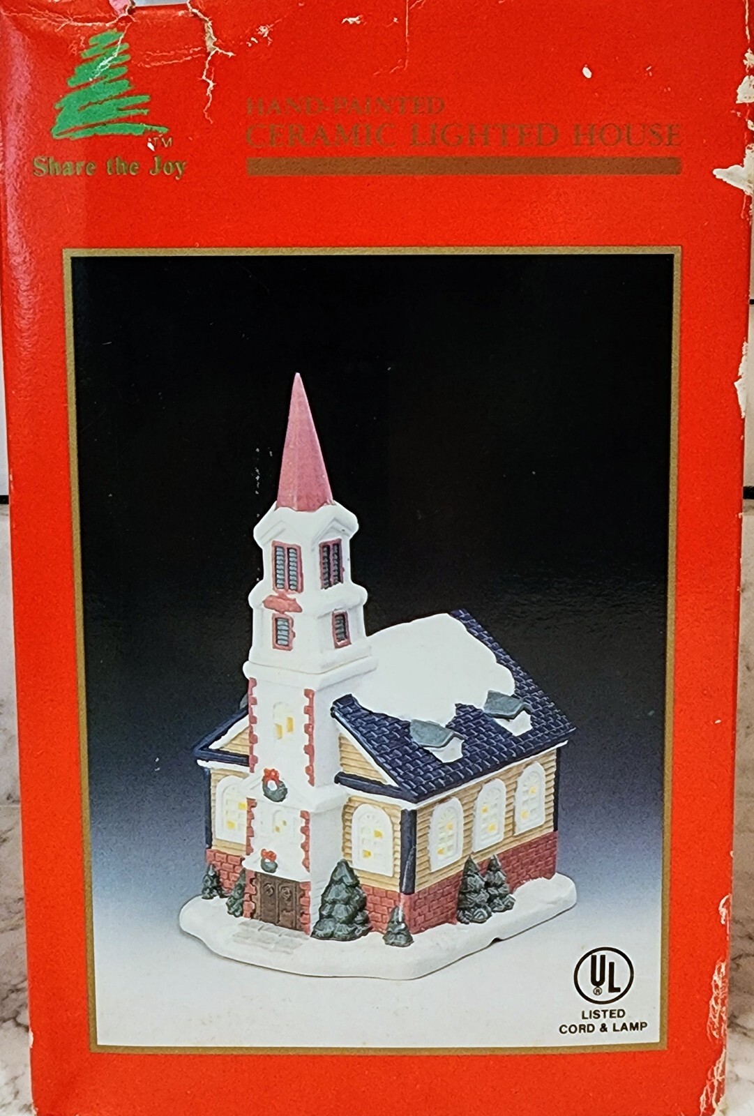 Hand Painted Ceramic Christmas Village Lighted House Caldor Share The Joy
