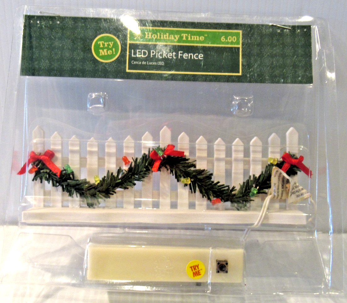 HOLIDAY TIME “LED PICKET FENCE” ~ *** LED LIGHTS / BATTERY OPERATED ***