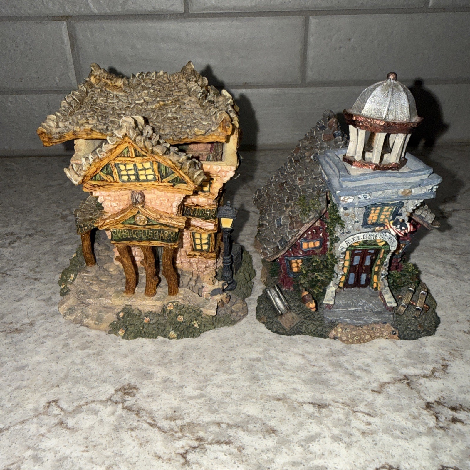 2 Boyds Bearly Built Villages Public Library Elementary School 19006 19048