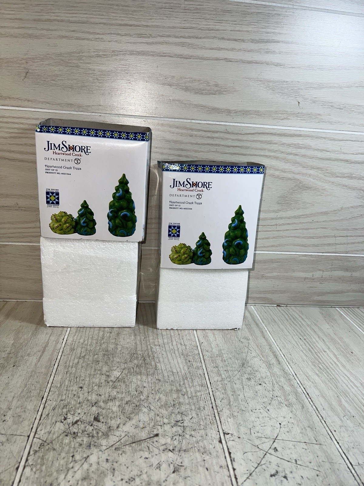 Jim Shore Heartwood Creek Dept 56 Trees (Set Of 2) # 4021344 Retired