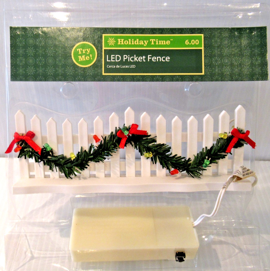 HOLIDAY TIME “LED PICKET FENCE” ~ *** LED LIGHTS / BATTERY OPERATED ***