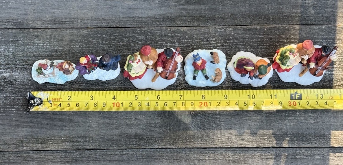 Lot Of 6 Christmas Village Figurines Decorative Miniatures Christmas Holiday