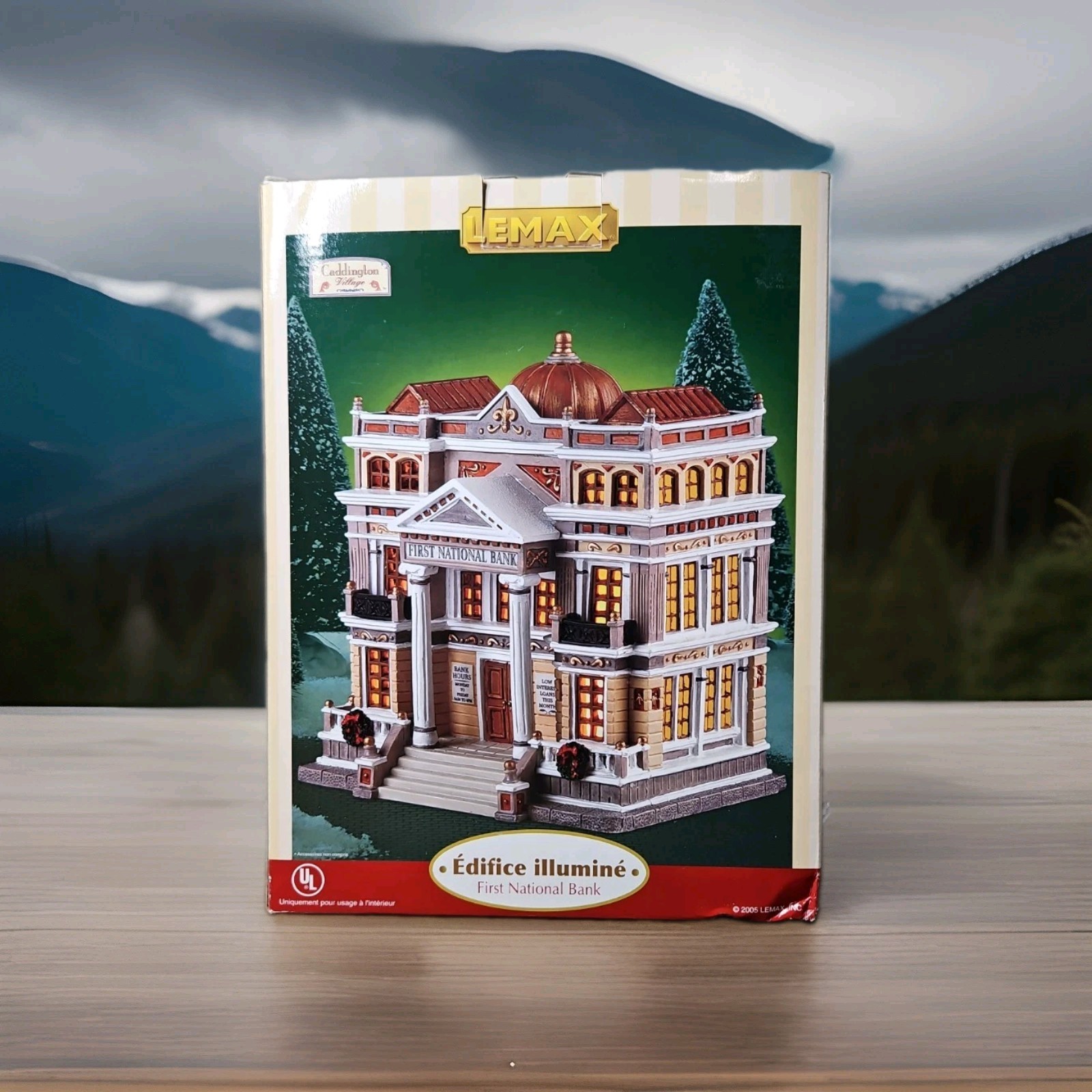 Lemax Caddington Village Collection First National Bank Tested & Working In Box