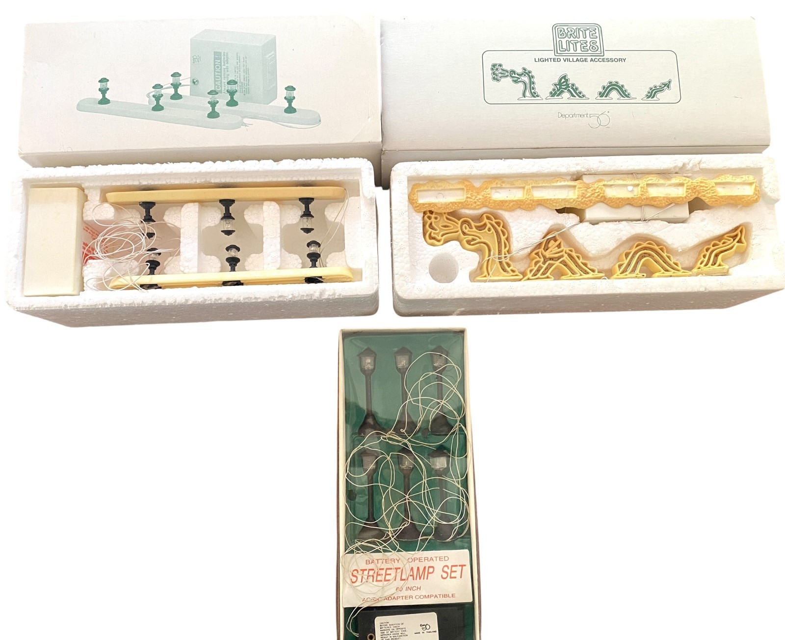 Department 56 Lighting Set of 3 Streetlamp Set Walkway Lights Brite Lites