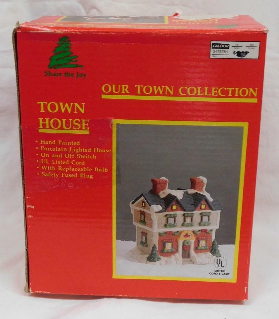 Vintage Share The Joy-Our Town Collection Christmas Village -Caldor -Town House