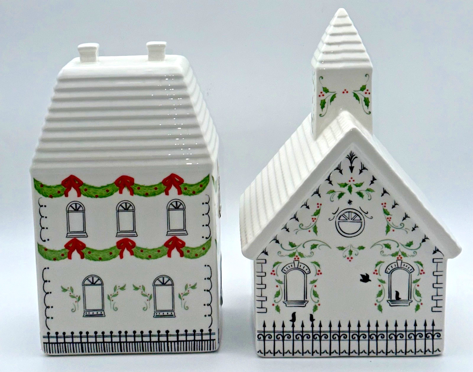 180 Degrees Ceramic Lighted Christmas Village Set 7pc House Tree TM0308 2024 11″