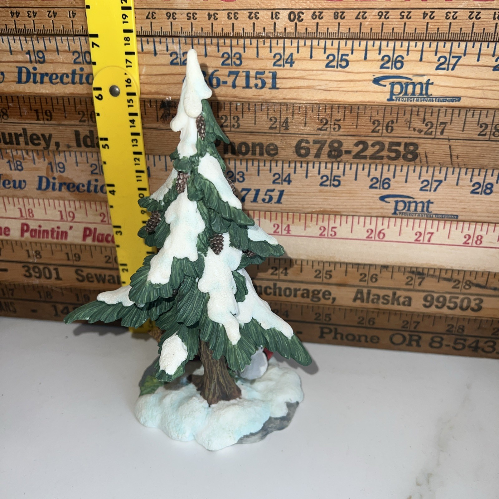 O’well Christmas Village Tree Snowman Squirrel 7” Resin Dickens Boyd’s Bears