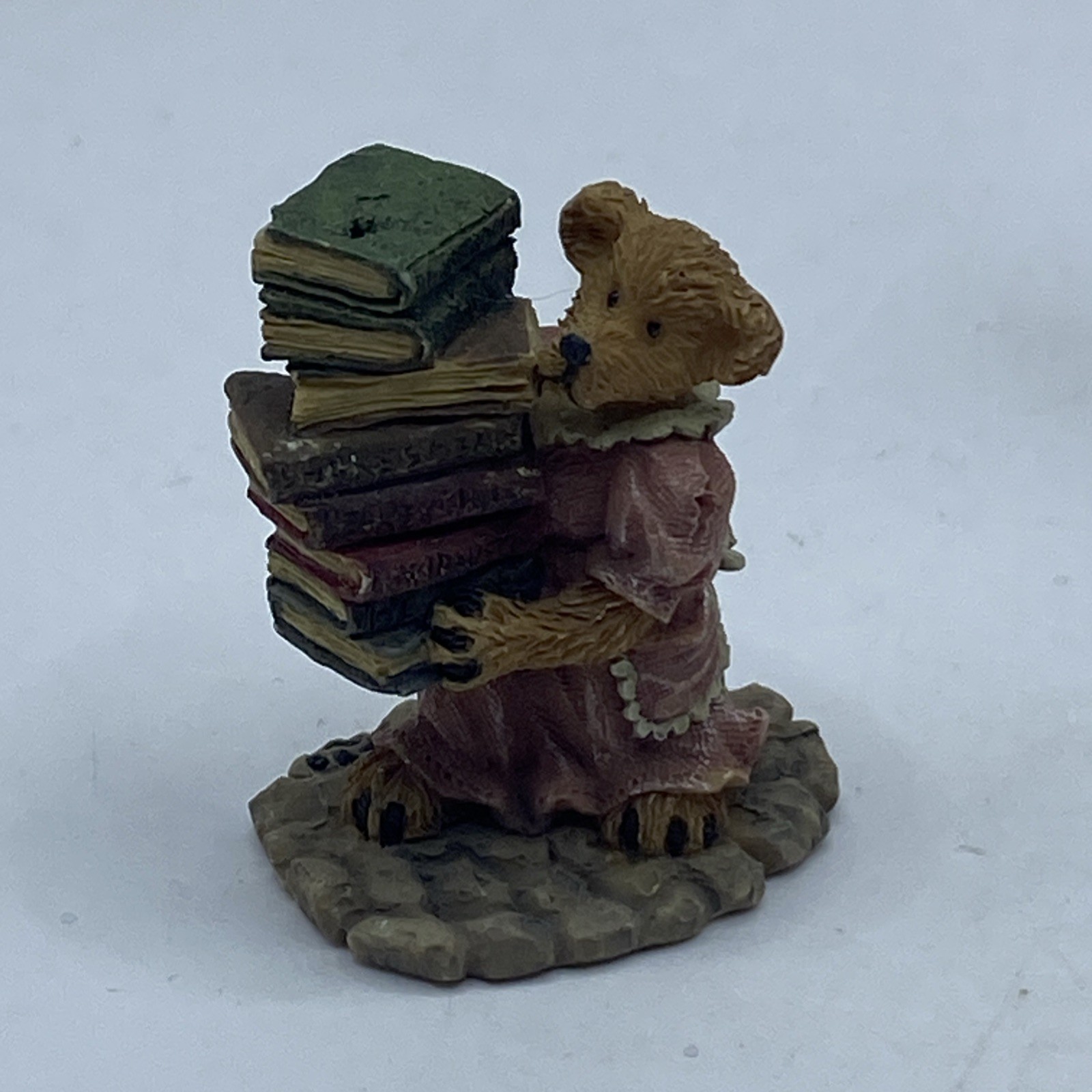 Boyds Town Village 3 Mini Figurines Library Bears Books Ms Griz Bailey York