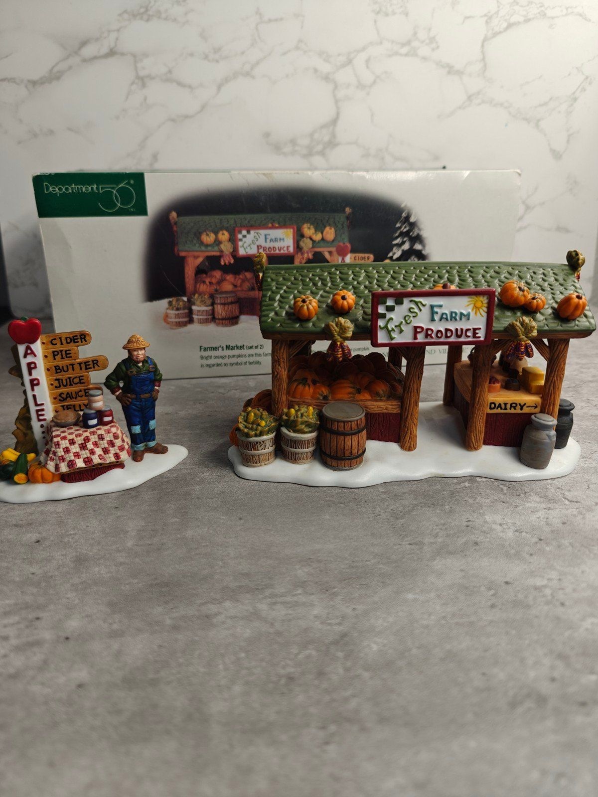 Department 56 Farmer’s Market Set of 2 Harvest New England Village Christmas