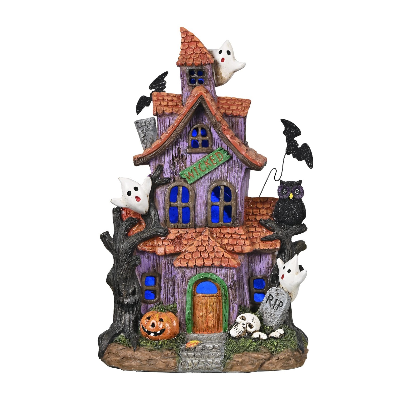 Lighted Halloween Village Houses – LED Spooky Town Decor for Home & Party, 12