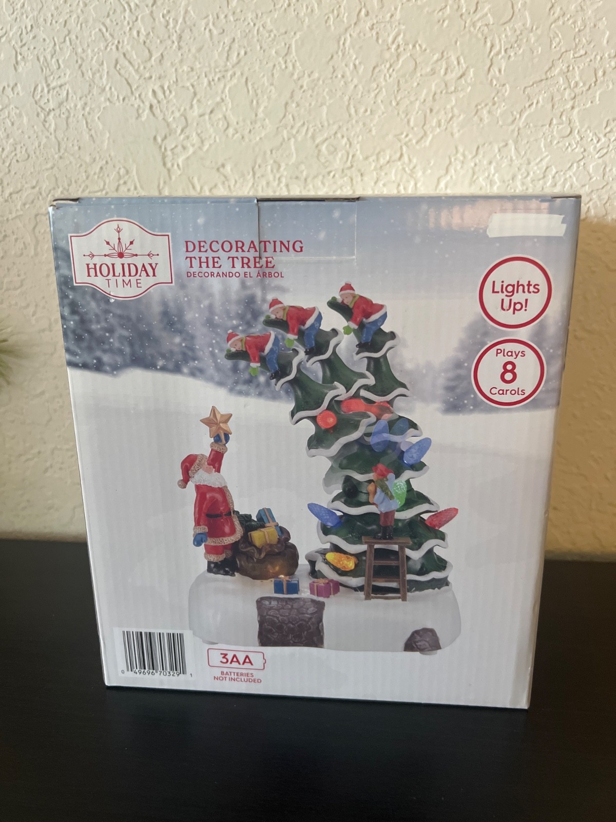 Holiday Time Light-up & Musical Christmas Village Decorating The Tree Scene 8.3″