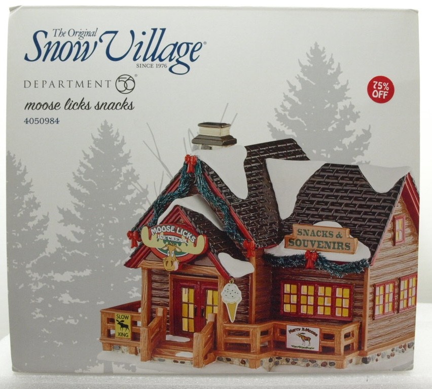 DEPT 56 SNOW VILLAGE SERIES “MOOSE LICKS SNACKS”