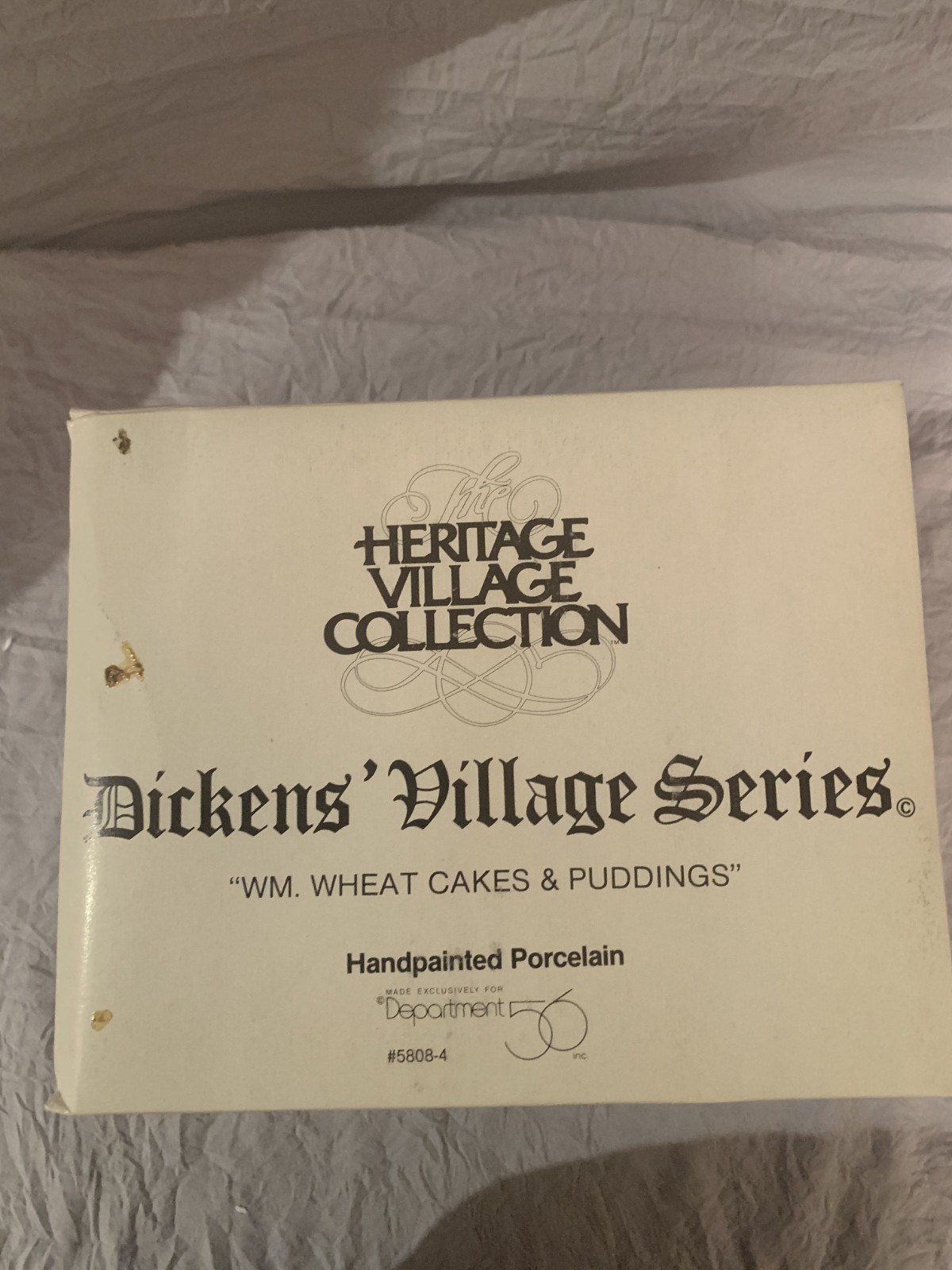 Dept 56 – Dickens’ Village – WM. WHEAT CAKES & PUDDINGS w/light & box (5808-4)