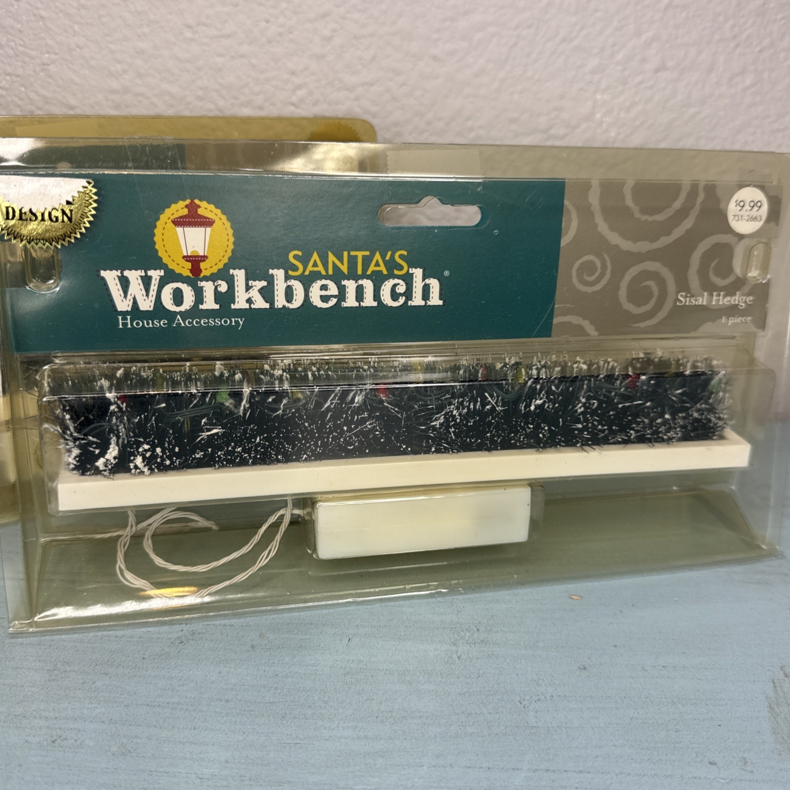 (2) Santa’s Workbench Sisal Hedge Fiber Optic Illuminated Christmas Village