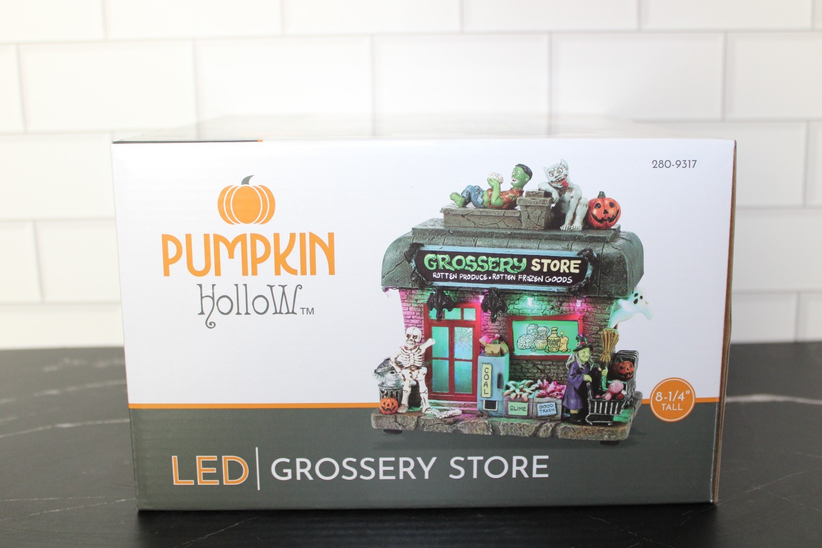 8″LED Musical Spooky Grossery Store Tabletop Halloween Lighted Village Decor NWT