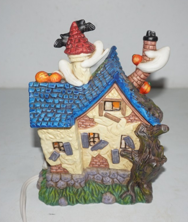 Spooky Hollow Grotesque Waxwork Porcelain Halloween House Village Light Up