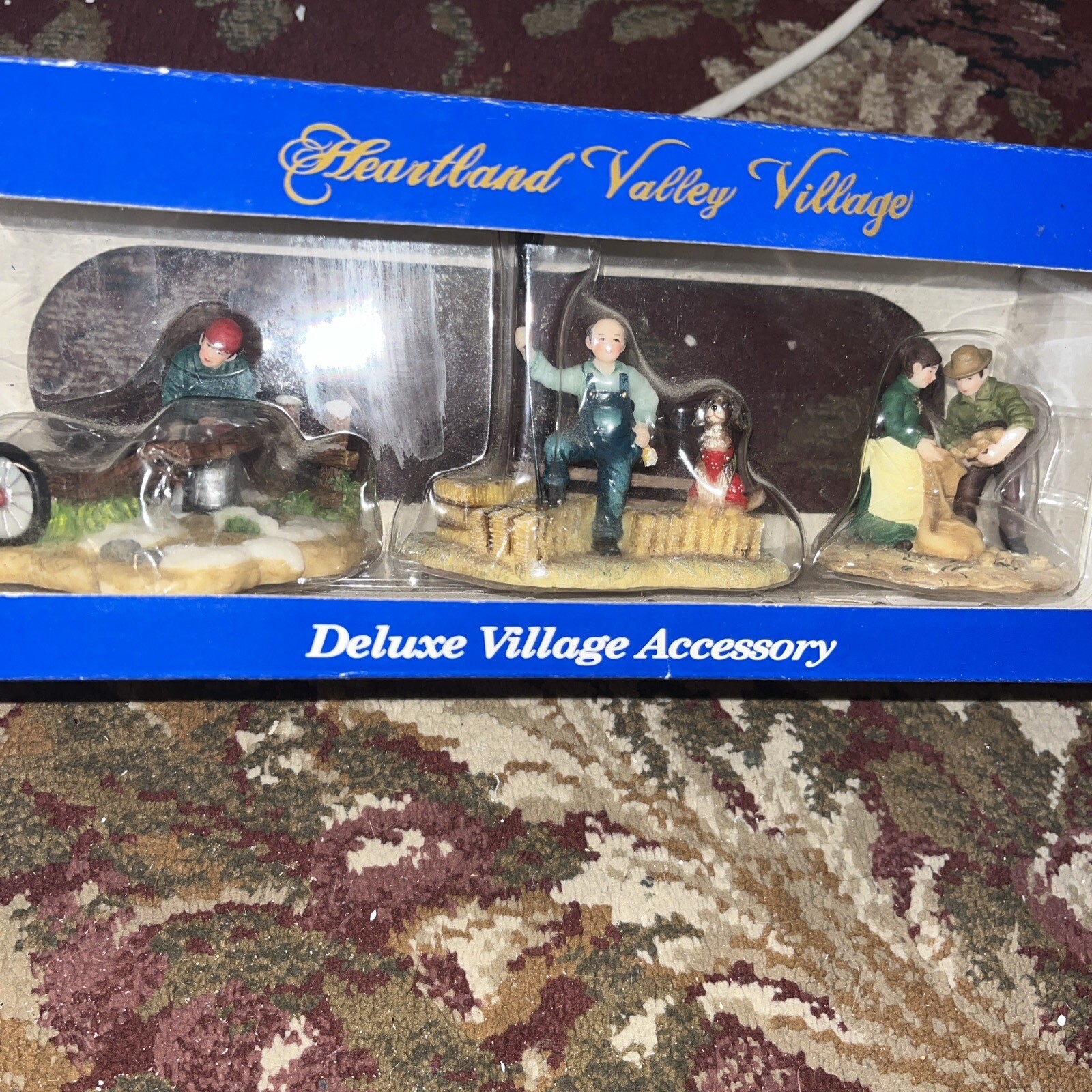 Heartland Valley Village Accessory Set Cobbler, Pitching Hay Sacking Potato