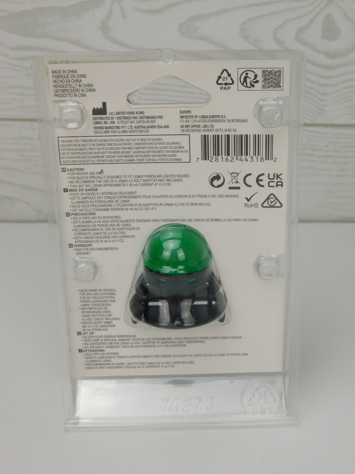 Lemax Spooky Town General Products Village Acces LED Bulb Moonlander Green 44318