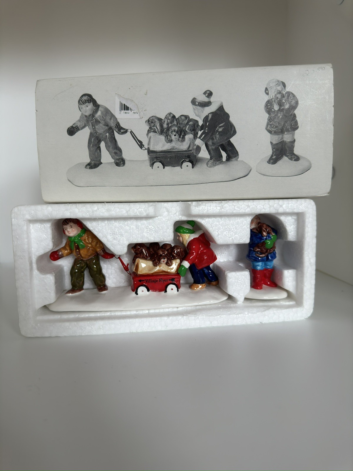 Christmas Village Accessories Christmas Puppies Dept 56 Snow Village Set of 2