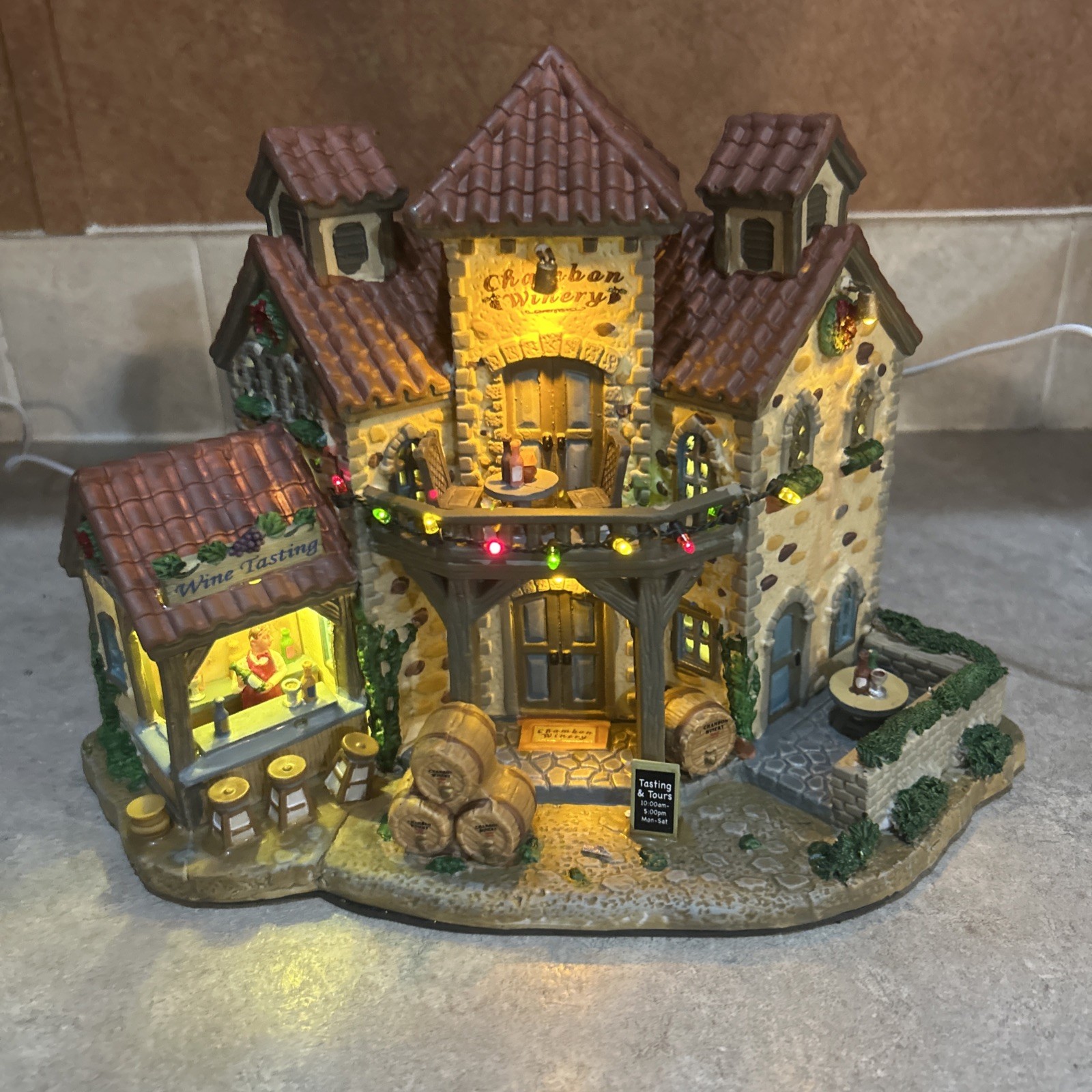 Lemax Chambon Winery Christmas Village Lighted 2009 Carole Towne TESTED WORKING