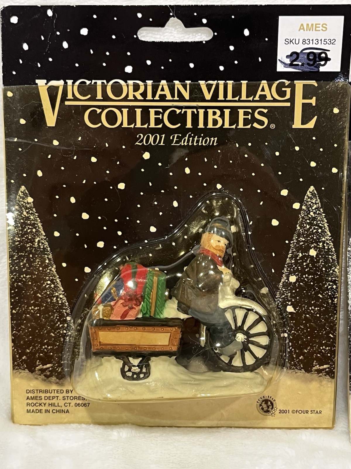 Victorian Village Collectibles Figurine 2001 Mother Daughter Bike Christmas