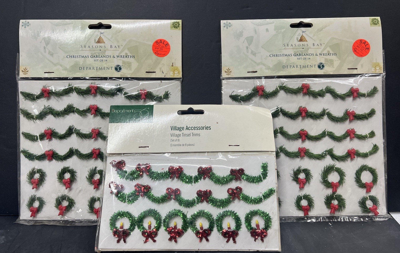 Department 56 Seasons Bay Christmas Set Of 2 Garlands & Wreaths & Tinsel Trims