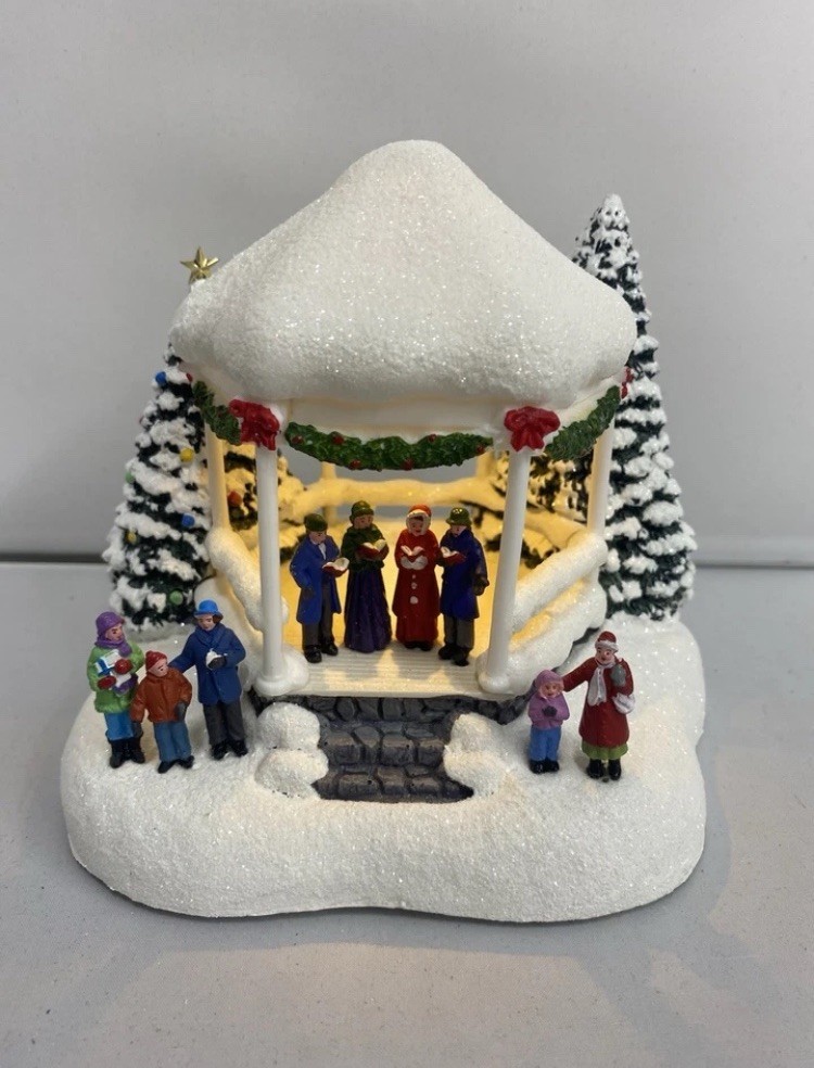 Thomas Kinkade Teleflora 2023 Sweet Sounds Of Christmas Lighted Carolers Gazebo