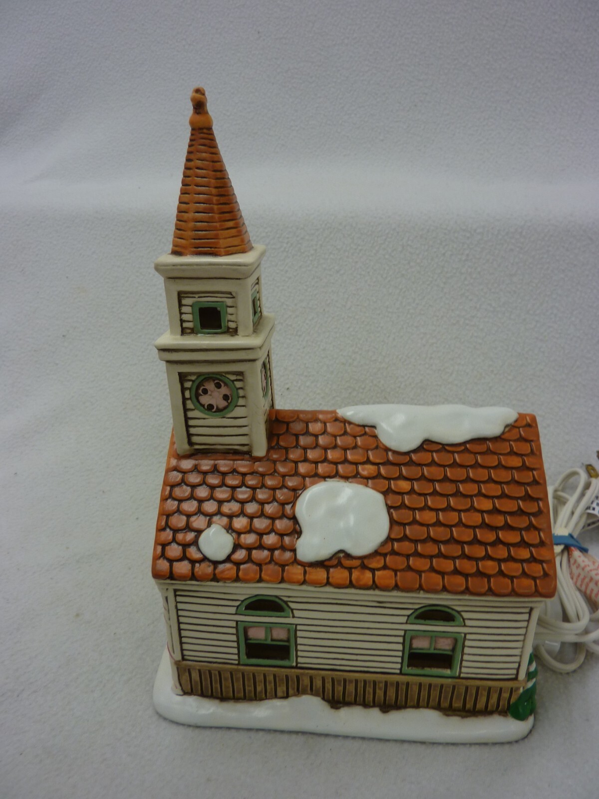 VINTAGE 1989 GEO Z LEFTON COLONIAL VILLAGE CHURCH 07334 BYRON WOOD CHRISTMAS