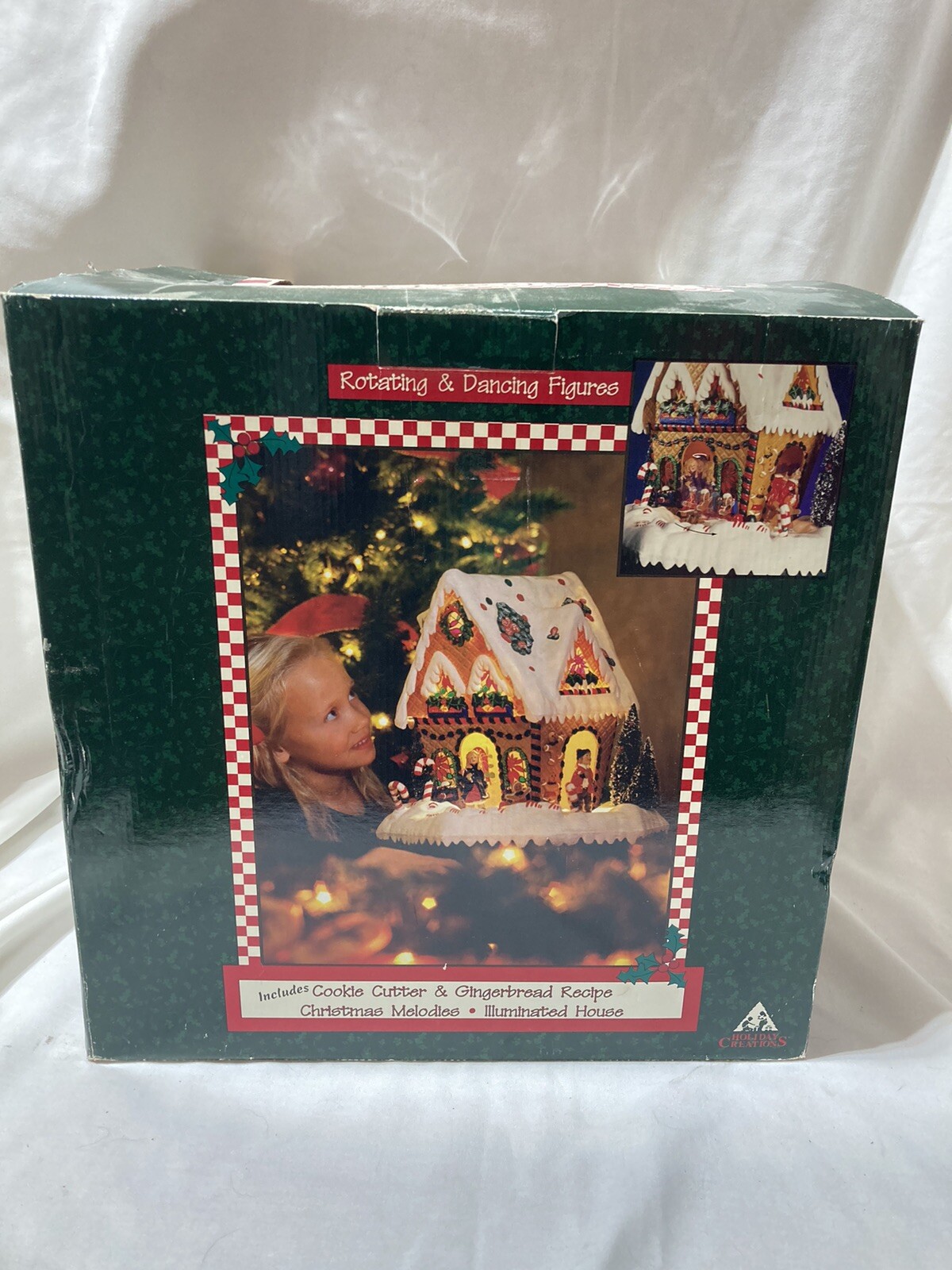 Holiday Creations Christmas Gingerbread House Animated Lighted Musical Vintage