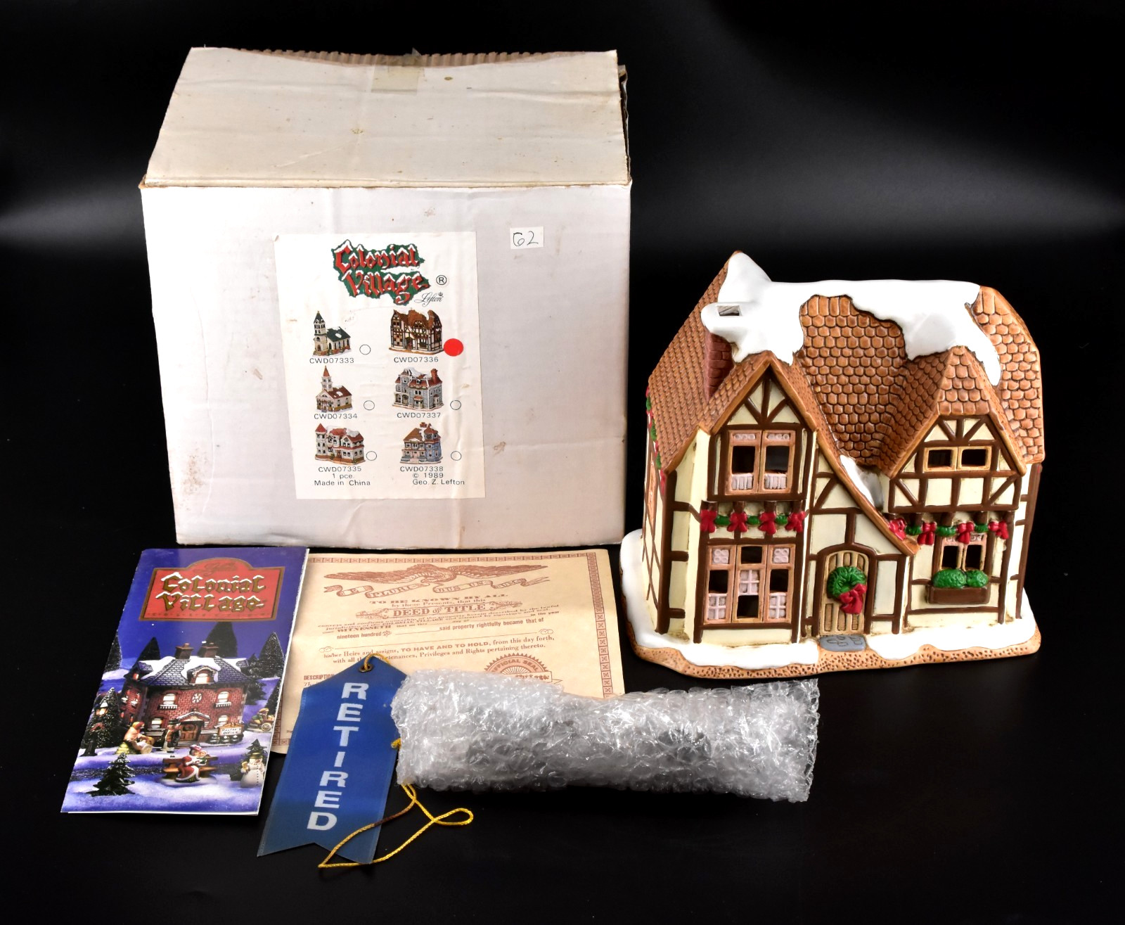 Lefton Colonial Village THE HAMPSHIRE 07336 Lighted Porcelain w/Box & Cord 1989