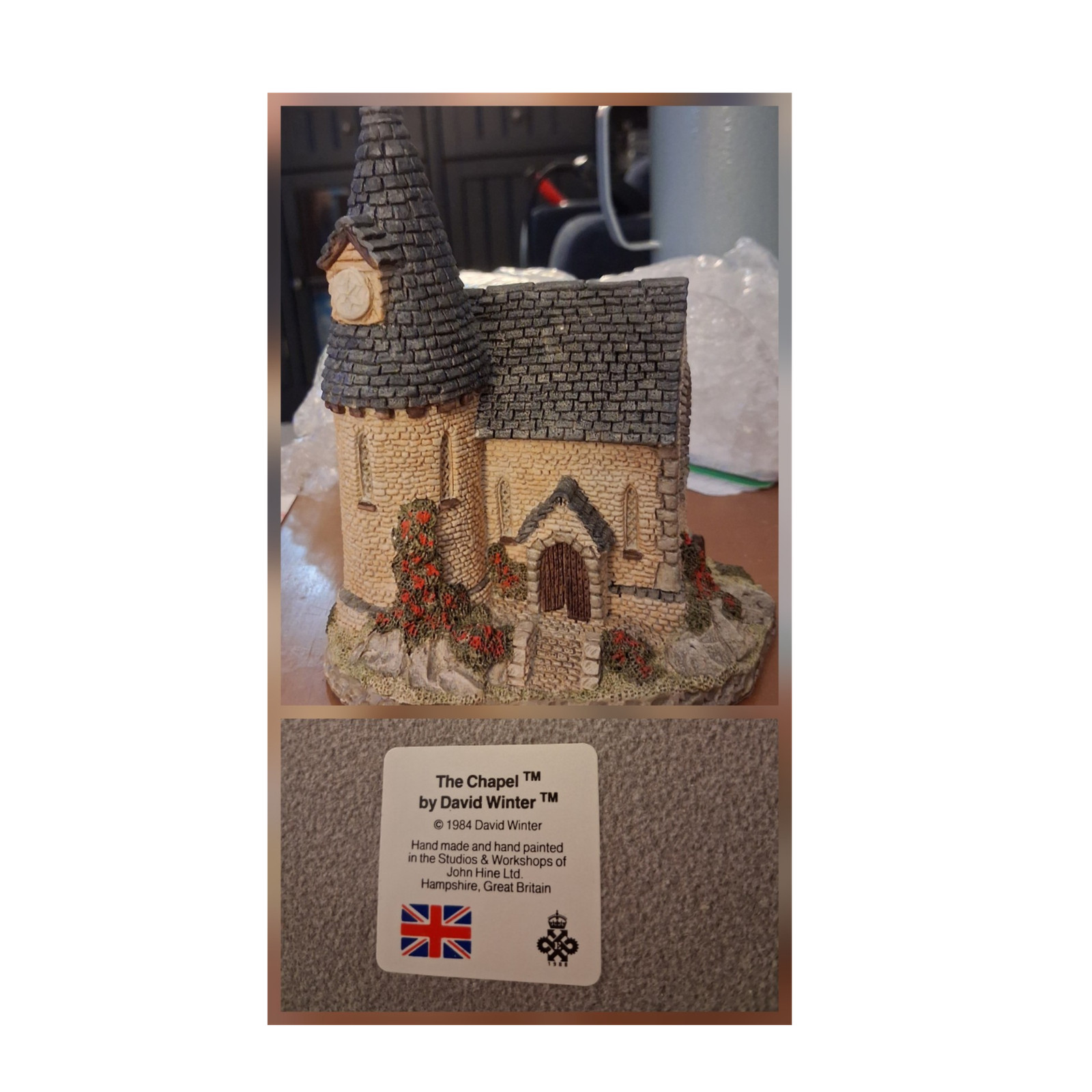 David Winter The Chapel 1984 Handmade Hand Painted Ceramic Miniature Cottage