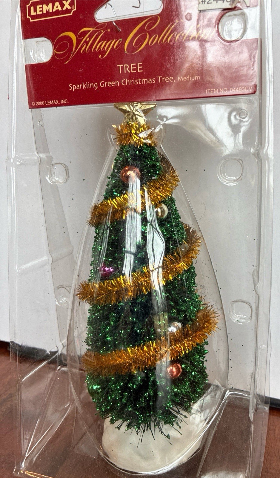 NEW Vintage Lemax Village Sparkling Christmas Tree 7” Dollhouse Train 2000 NEW
